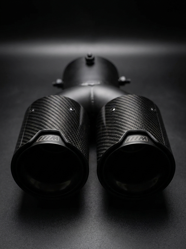 Carbon Fiber Dual Exhaust Tips for BMW M340i M240i M440i | G20 G42 G22 G23 G26 | Y-Pipe Single-to-Dual Conversion | Sold as Pair