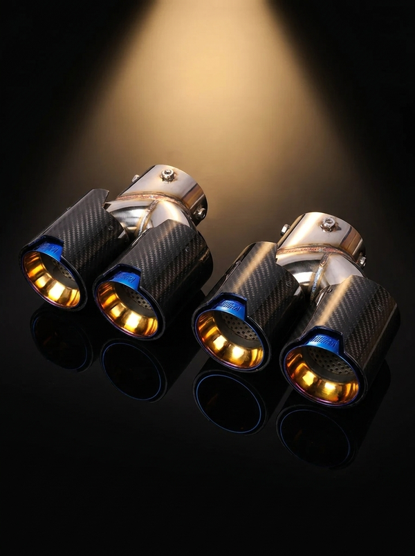Carbon Fiber Dual Exhaust Tips for BMW M340i M240i M440i | G20 G42 G22 G23 G26 | Y-Pipe Single-to-Dual Conversion | Sold as Pair