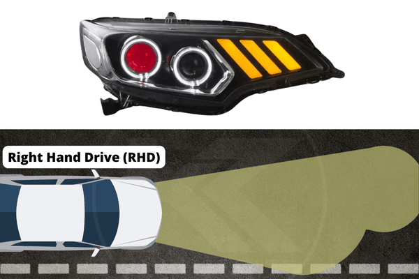 Honda Fit/Jazz 3rd Gen(GK/GH/GP) Black Demon Eyes Dual Beam Projector [Mustang Style] Headlights (2015 - 2020)