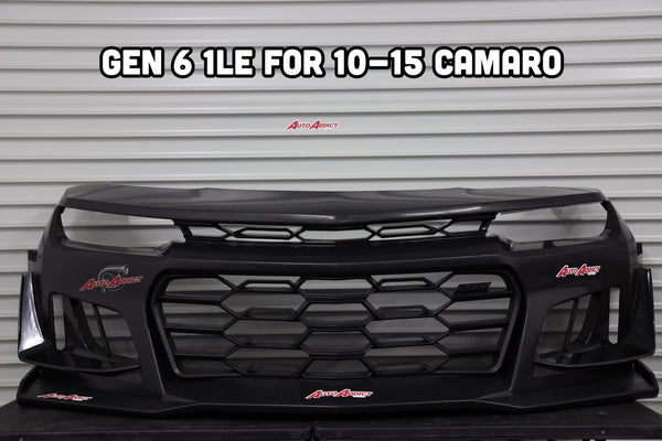 2010-2015 Chevy Camaro ZL1 1LE Track Package Front Bumper Conversion 11pcs Full Kit Flat BLK Body Kit
