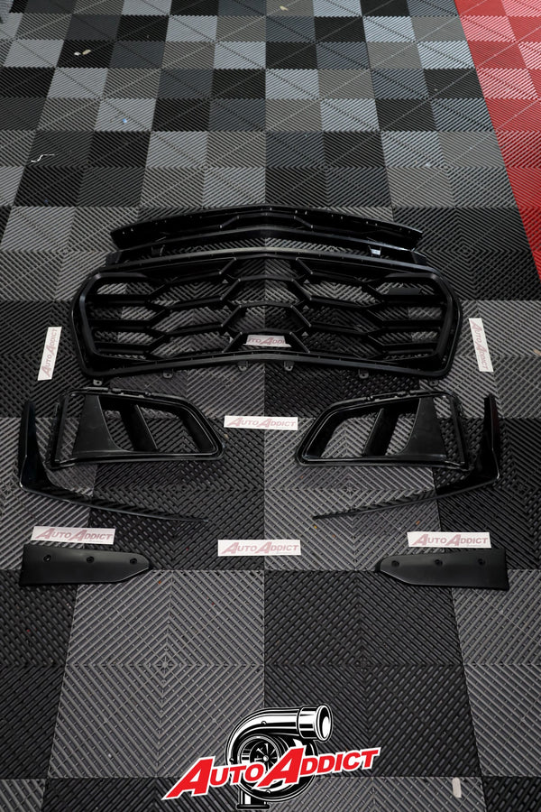 2010-2015 Chevy Camaro ZL1 1LE Track Package Front Bumper Conversion 11pcs Full Kit Flat BLK Body Kit