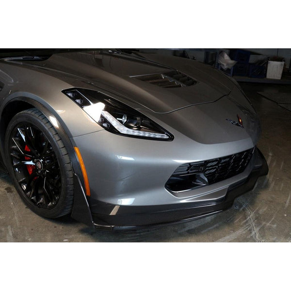 Chevrolet Corvette C7 Z06 Carbon Fiber Front Bumper Canards and Spats