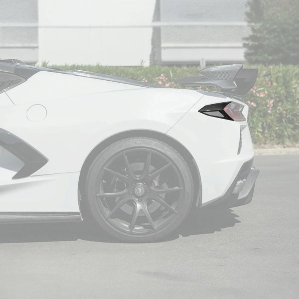 Corvette C8 Dry Carbon Fiber Rear Taillight Side Trim Panel Cover Overlays