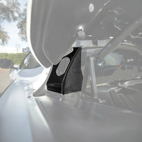 Corvette C8 Dry Carbon Fiber Rear Hatch Hinge Pillar Trim Cover Overlays