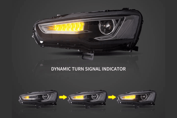 Mitsubishi Lancer Evo X GSR 10th Gen (CZ4A) Demon Eyes Dual Beam Projector Headlights (2008-2017)