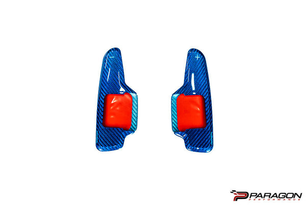 Paragon Performance C8 Corvette Paddle Shifter Covers - Blue Carbon Fiber
