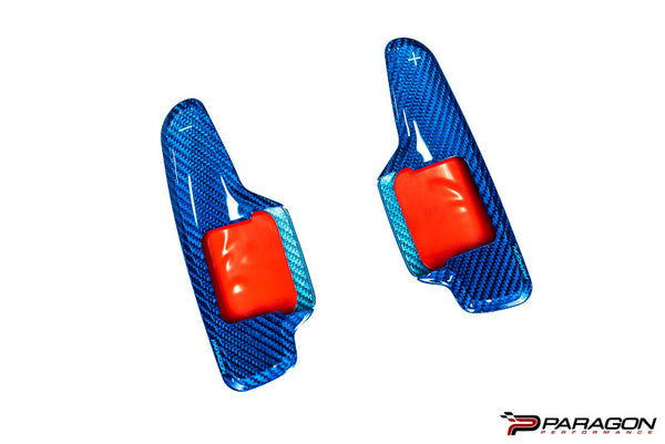 Paragon Performance C8 Corvette Paddle Shifter Covers - Blue Carbon Fiber