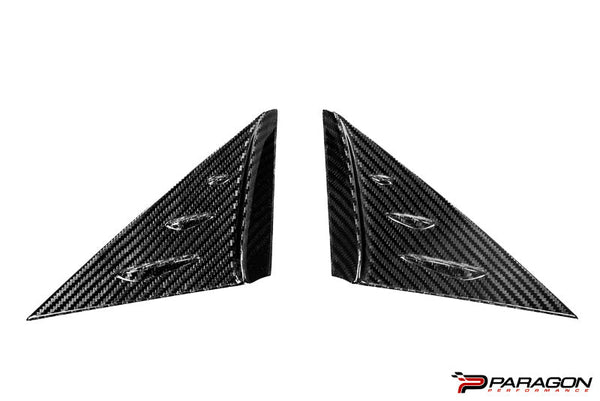 Paragon Performance C8 Corvette Carbon Fiber Anti-Buffeting A Pillar Trim Overlay