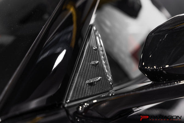 Paragon Performance C8 Corvette Carbon Fiber Anti-Buffeting A Pillar Trim Overlay
