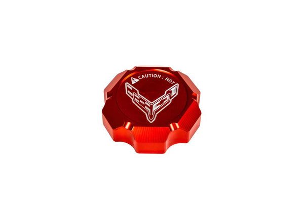 C8 Corvette Flag or Paragon Billet Coolant Cap Cover - Black, Blue or Red