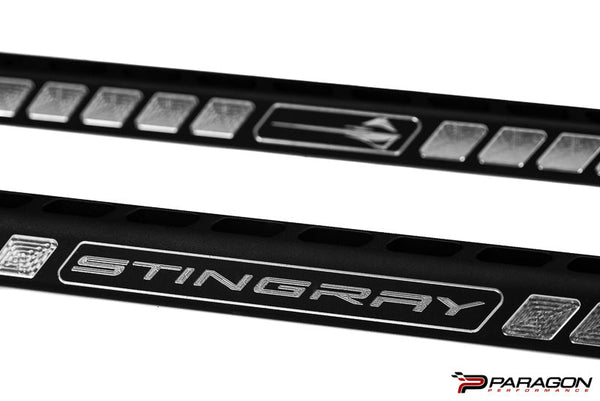 C8 Corvette Billet Strut Tower Support Bars - Black