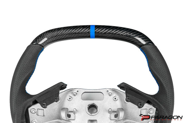 Paragon Performance C8 Corvette Z06 Style Carbon Fiber Steering Wheel - Blue