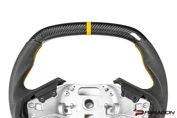 Paragon Performance C8 Corvette Z06 Style Carbon Fiber Steering Wheel - Orange