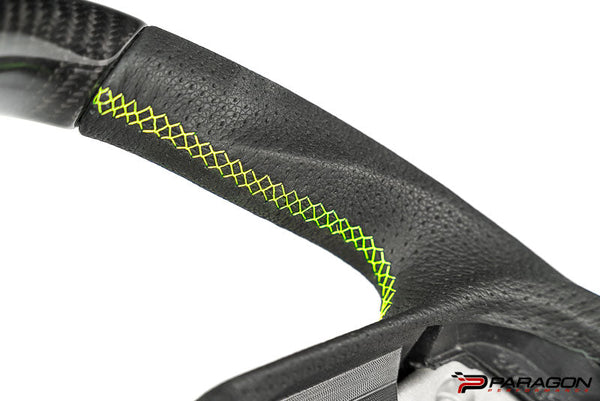 Paragon Performance C8 Corvette Z06 Style Carbon Fiber Steering Wheel - Fluorescent Yellow
