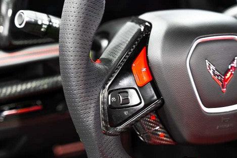 C8 Corvette Carbon Fiber Steering Wheel Trim Covers