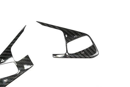 C8 Corvette Carbon Fiber Steering Wheel Black Side Covers - Heated or NON-HEATED